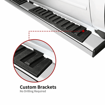 Stainless Steel Running Boards Side Nerf Bar For Ford Super Duty Crew Cab NoDrill Installation 3