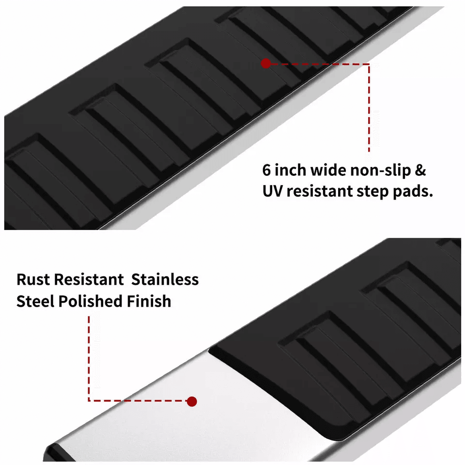 Stainless Steel Running Boards Side Nerf Bar For Ford Super Duty Crew Cab NoDrill Installation 1