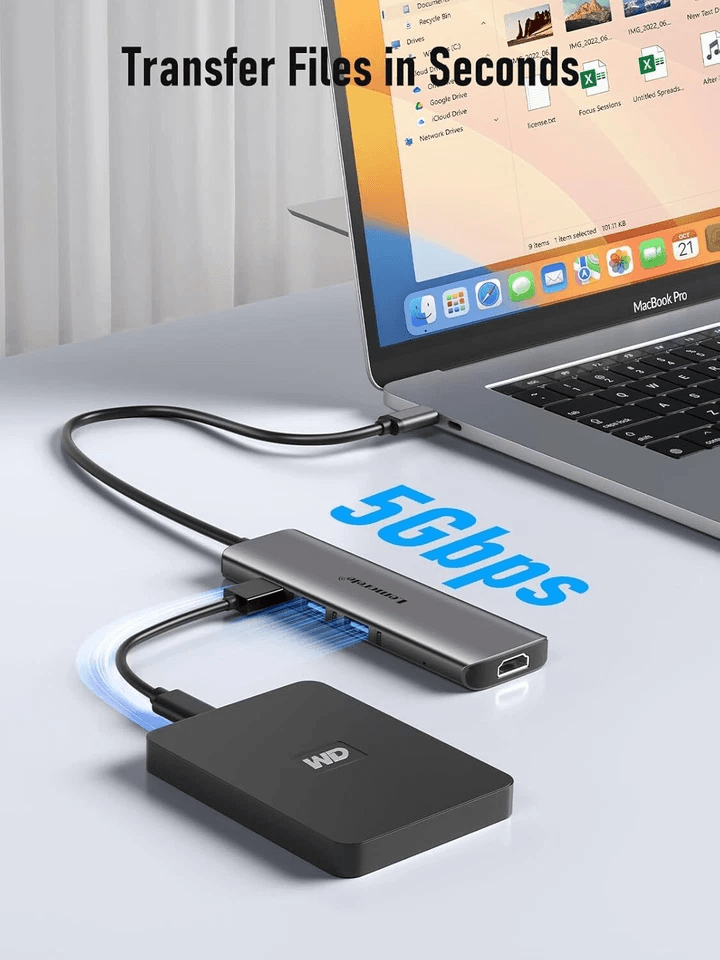 USBC Hub Adapter Type C To USB 4K HDMI PD Charging Compatible With IPhone MacBook ProAir 1