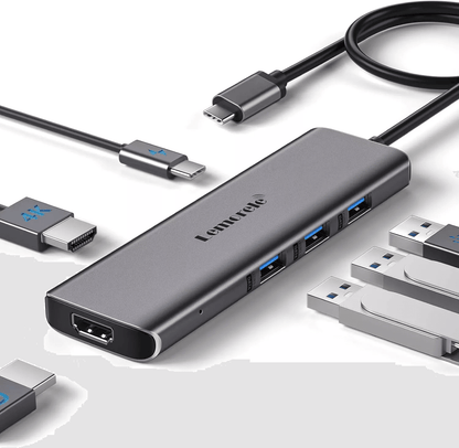USB-C Hub Adapter, Type C to USB, 4K HDMI, PD Charging, Compatible with iPhone, MacBook Pro/Air