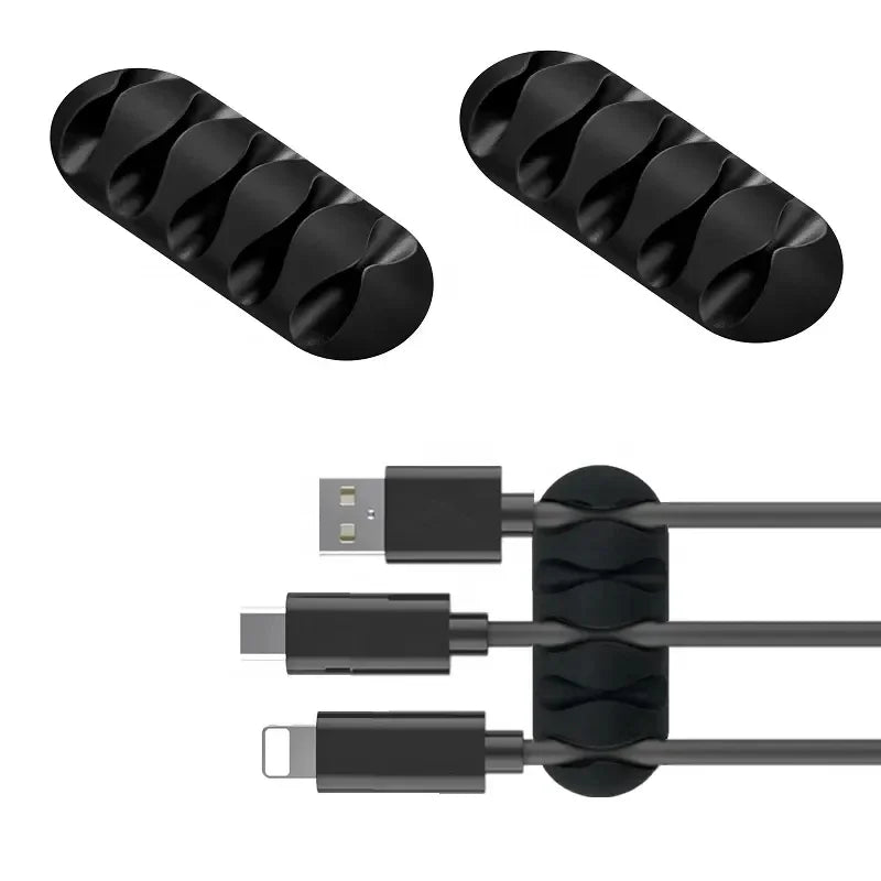 Silicone Cable Cord Wire Organizer USB Cable Winder  SelfAdhesive Management Clips for Mouse Key