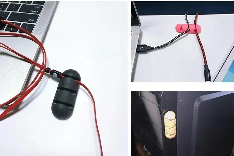 Silicone Cable Cord Wire Organizer USB Cable Winder  SelfAdhesive Management Clips for Mouse Key