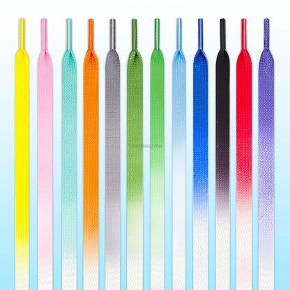 Gradient Shoelaces for Sneakers, Colorful Flat Shoe Laces for Casual Canvas Shoes, Sports Shoes, Trainers & Streetwear