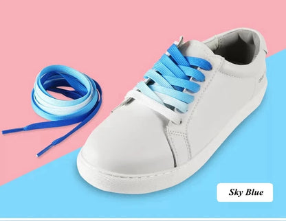 Gradient Shoelaces for Sneakers, Colorful Flat Shoe Laces for Casual Canvas Shoes, Sports Shoes, Trainers & Streetwear