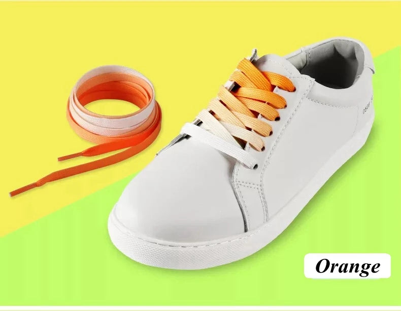 Gradient Shoelaces for Sneakers, Colorful Flat Shoe Laces for Casual Canvas Shoes, Sports Shoes, Trainers & Streetwear