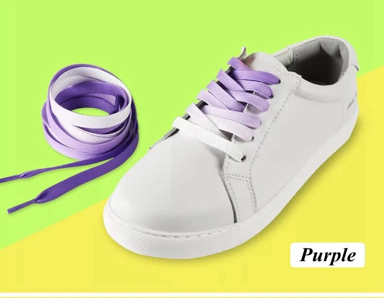 Gradient Shoelaces for Sneakers, Colorful Flat Shoe Laces for Casual Canvas Shoes, Sports Shoes, Trainers & Streetwear