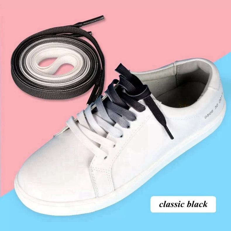 Gradient Shoelaces for Sneakers, Colorful Flat Shoe Laces for Casual Canvas Shoes, Sports Shoes, Trainers & Streetwear