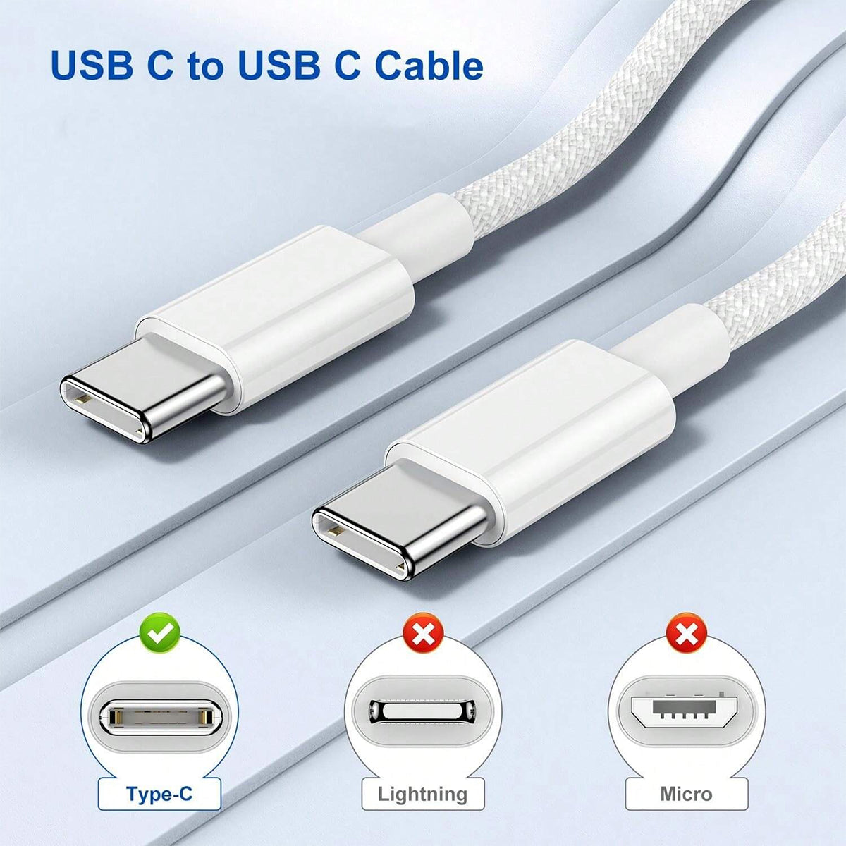 30W Wall Charger With USBC Port  33Ft Braided TypeC Cable Fast Charging For IPhone 16 IPad Samsung  2