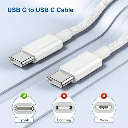 30W Wall Charger With USBC Port  33Ft Braided TypeC Cable Fast Charging For IPhone 16 IPad Samsung  2