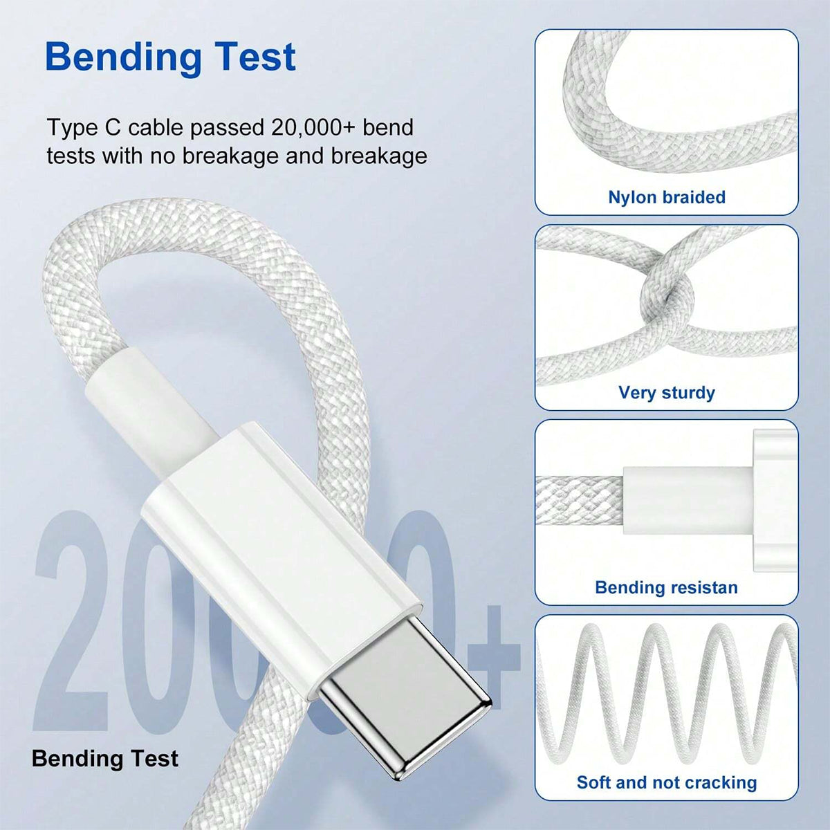 30W Wall Charger With USBC Port  33Ft Braided TypeC Cable Fast Charging For IPhone 16 IPad Samsung  3