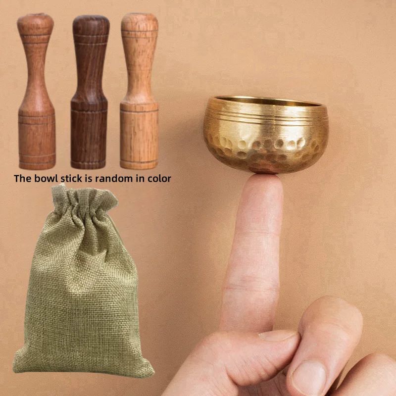 Miwayer Mini Tibetan Singing Bowl Handmade in Nepal Buddha Thumb Bowl for Meditation, Yoga, Stress Relief, and Healing