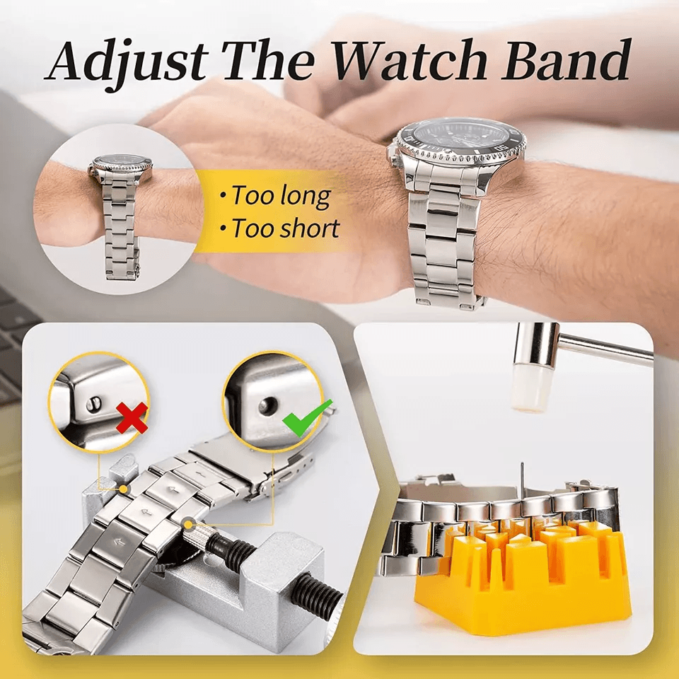 Complete Watch Repair Kit For Watchmaker Back Case Remover Link Pin Opener Spring Bar Tool Included 4