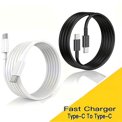 Type-C to Type-C Fast Charging Cable, Braided USB-C Data Line for iPhone 15/16, Samsung, Xiaomi, Huawei