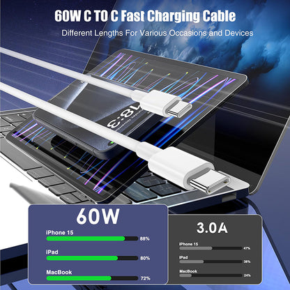 TypeC To TypeC Fast Charging Cable Braided USBC Data Line For IPhone 1516 Samsung Xiaomi Huawei 2