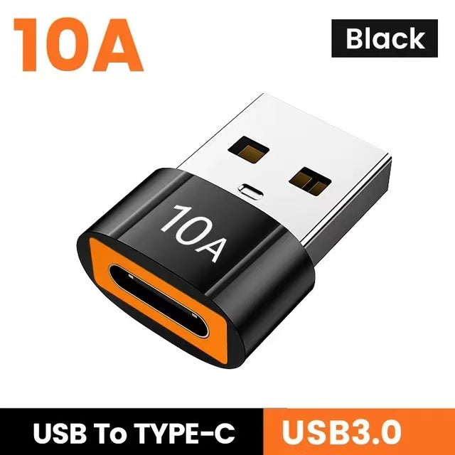 USB 3.0 OTG Adapter 10A, Type-C Male to USB Female Fast Charging Converter for Smartphones, Tablets, PCs