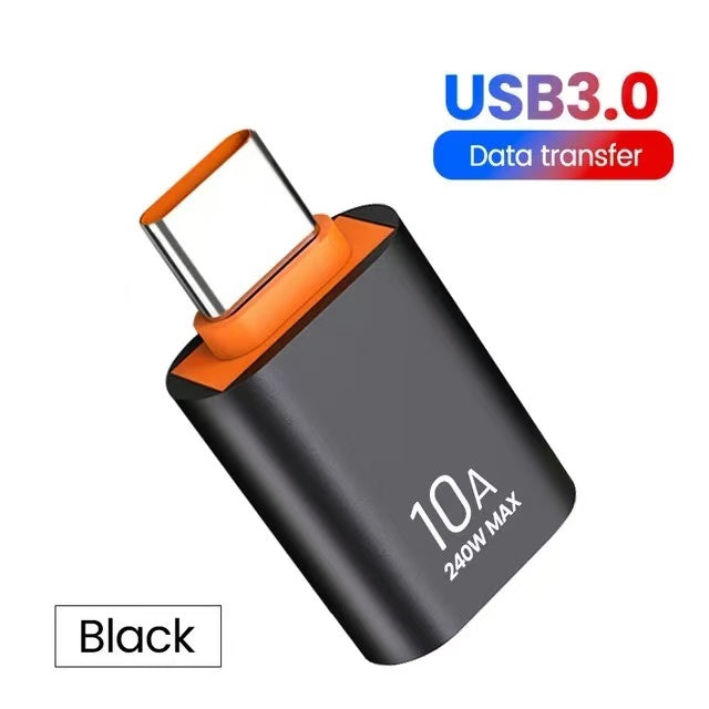 USB 3.0 OTG Adapter 10A, Type-C Male to USB Female Fast Charging Converter for Smartphones, Tablets, PCs