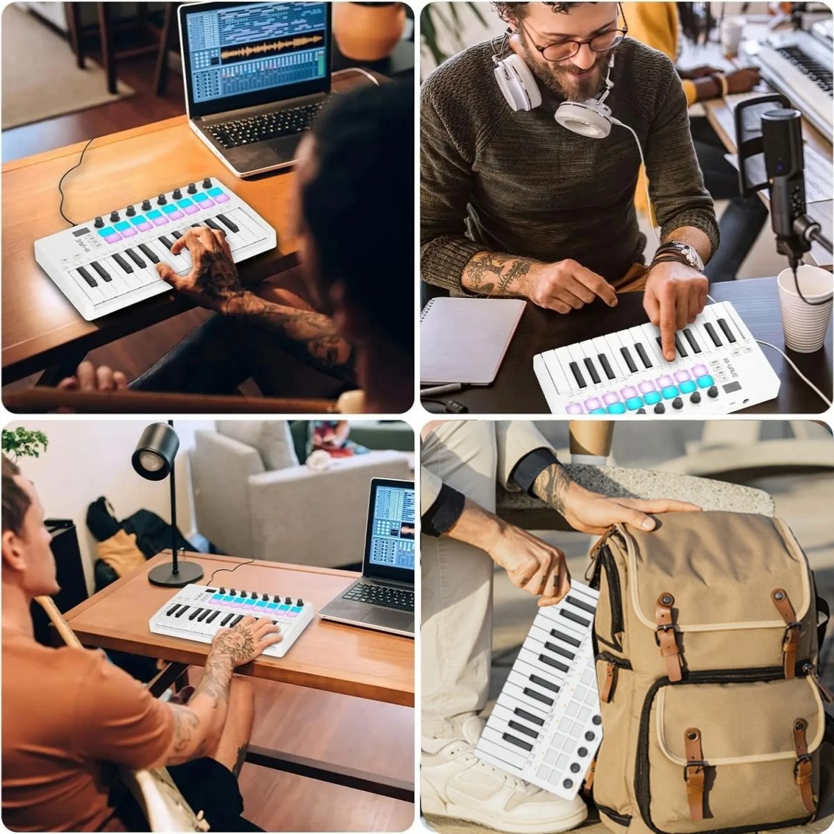 Pad Controller Keyboard USB Key With Drum Pads 8 Knobs Music Production Software Wireless Bluetooth 1