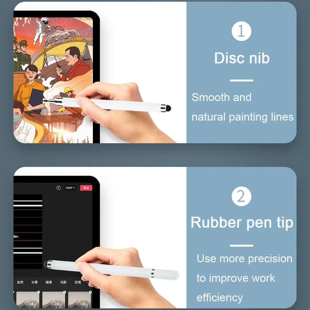 Universal 2in1 Stylus Pen Double Headed High Sensitivity Replaceable Nib For Tablet  Smartphone 4