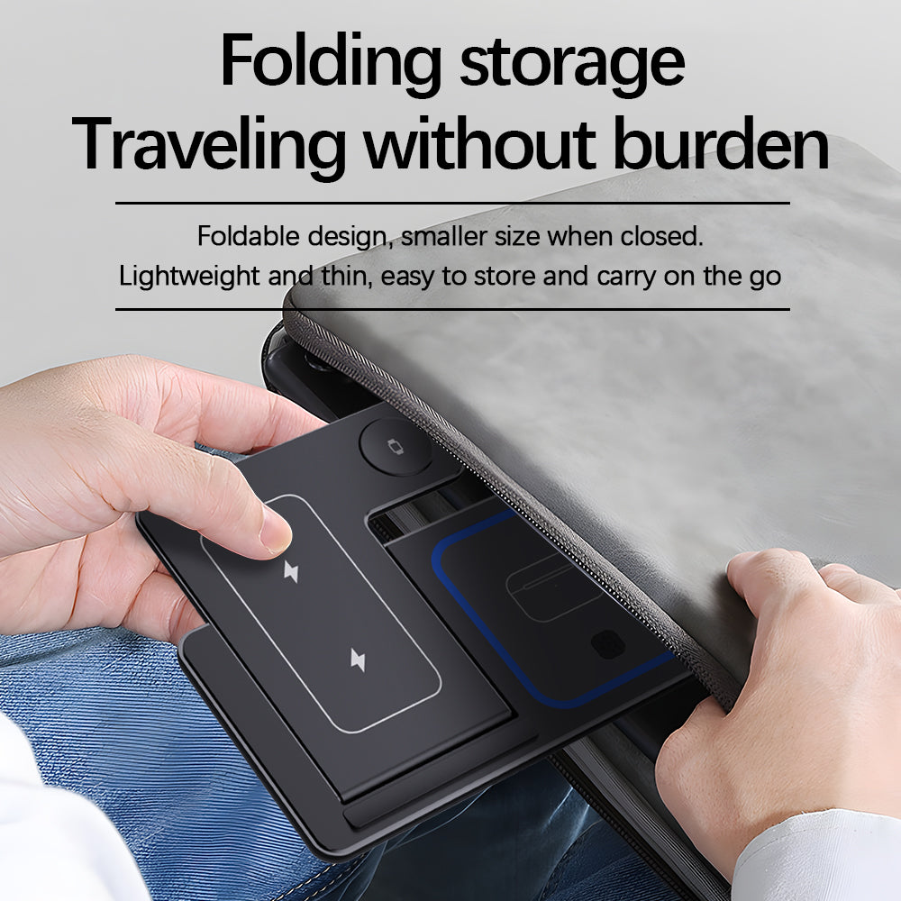 Foldable 3 In 1 Wireless Charger Pad Stand Fast Charging Dock Station for iPhone  Apple Watch