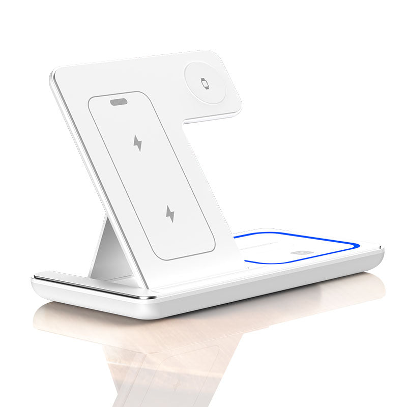 Foldable 3 In 1 Wireless Charger Pad Stand Fast Charging Dock Station for iPhone  Apple Watch