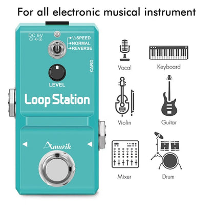Guitar Bass Keyboard Rhythm Looper Pedal Recording Unlimited Overdubs Memory Card Support 2