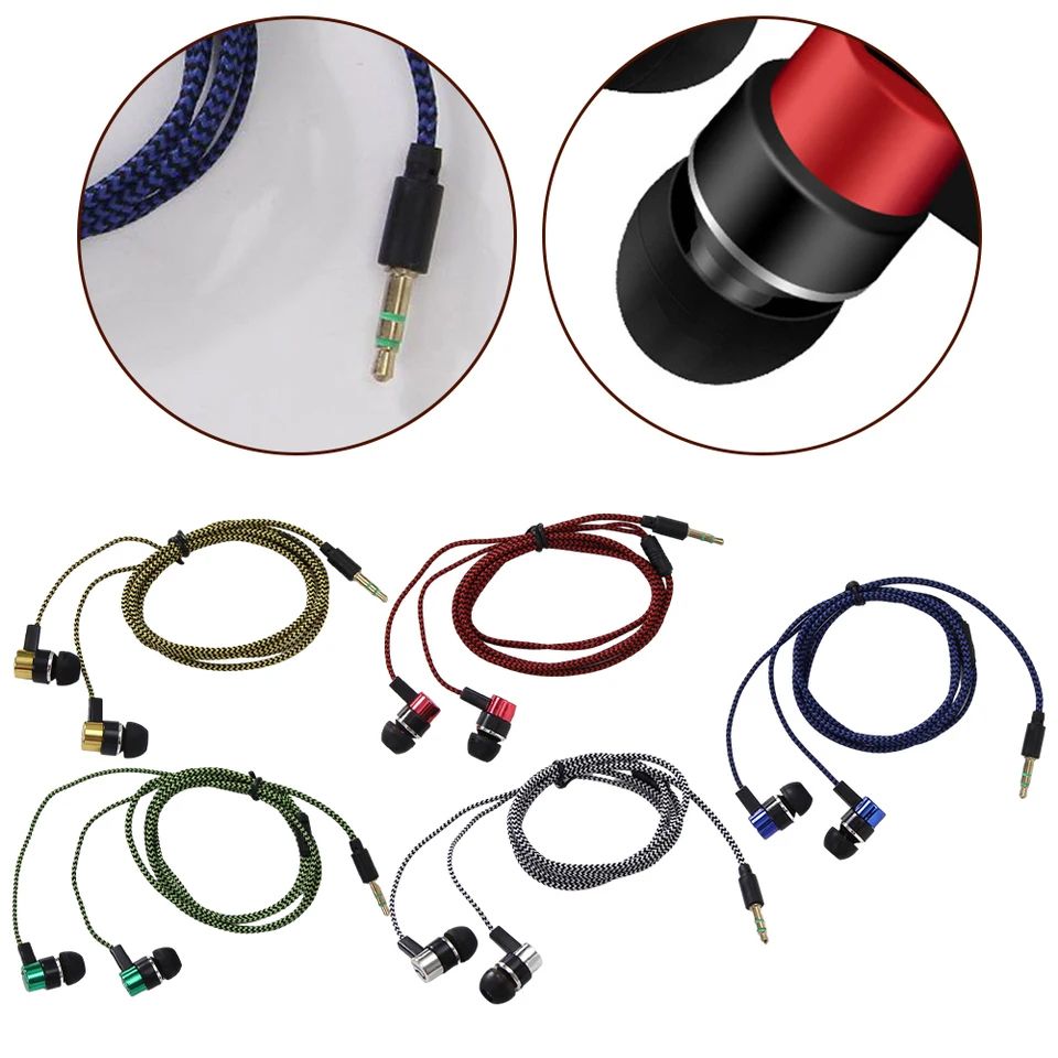 InEar Wired Headphone With Mic Basic Box Bass Stereo Earbuds Superb Sound Noise Cancelling Mobile E 7