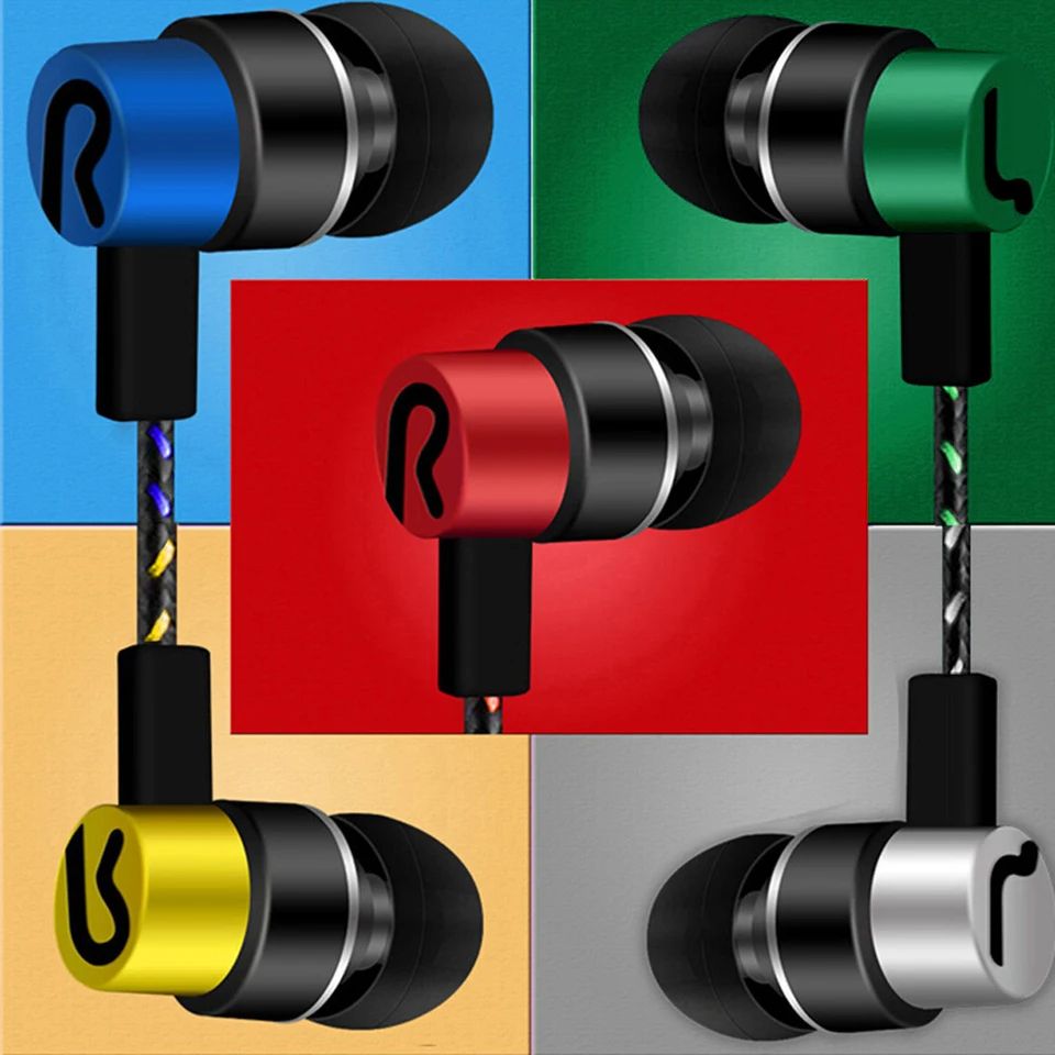 InEar Wired Headphone With Mic Basic Box Bass Stereo Earbuds Superb Sound Noise Cancelling Mobile E 10