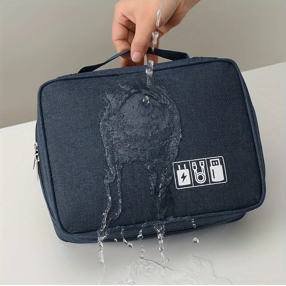 Large Capacity Multi-Function Digital Storage Bag for Travel, Convenient Data Line Organizer