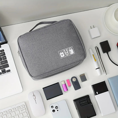 Large Capacity MultiFunction Digital Storage Bag for Travel Convenient Data Line Organizer