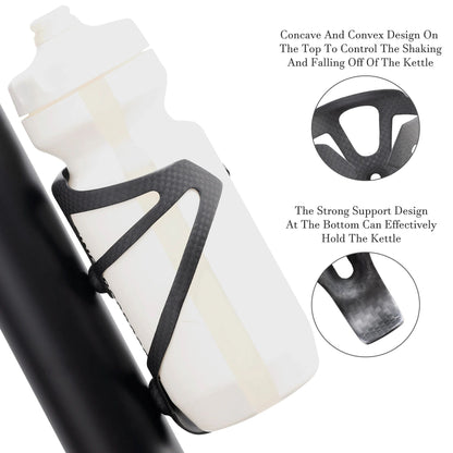 2 Piece Carbon Fiber Bicycle Water Bottle Cage UltraLight Matte Black MTB Road Bike Water Bottle Ho 2