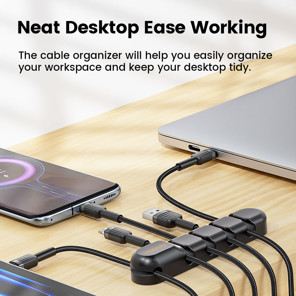 MultiHole Cable Winder  Flexible Wire Clips Clear Cable Organizer for Charger Protection