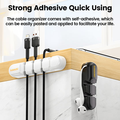 MultiHole Cable Winder  Flexible Wire Clips Clear Cable Organizer for Charger Protection