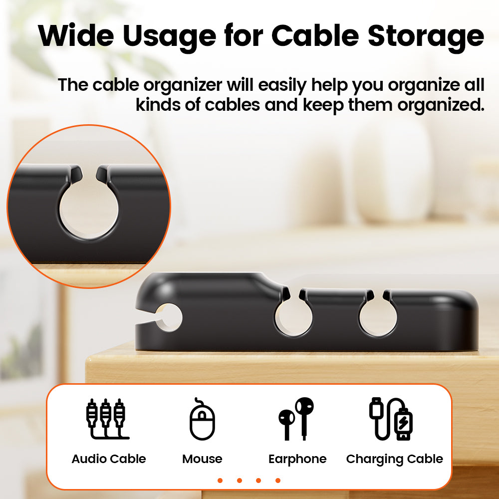 MultiHole Cable Winder  Flexible Wire Clips Clear Cable Organizer for Charger Protection