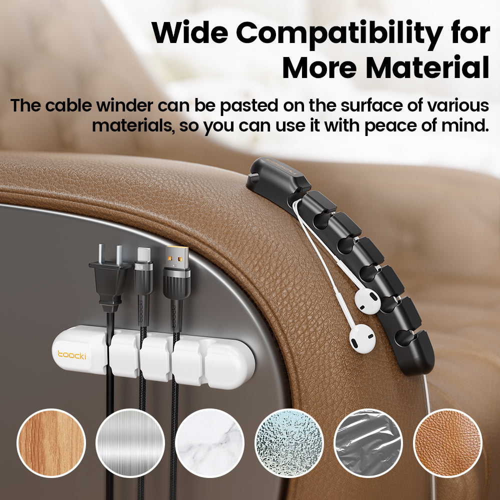MultiHole Cable Winder  Flexible Wire Clips Clear Cable Organizer for Charger Protection