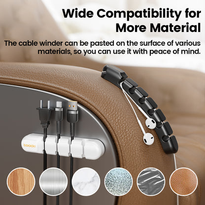 MultiHole Cable Winder  Flexible Wire Clips Clear Cable Organizer for Charger Protection