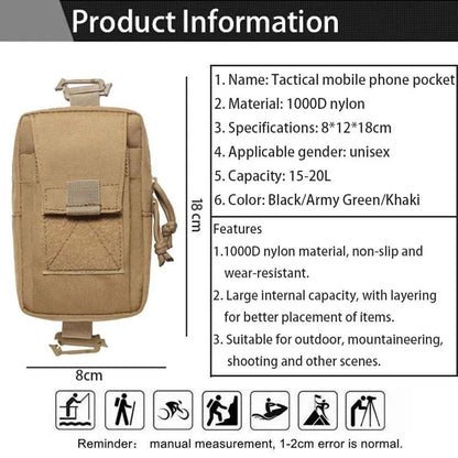 Tactical Waist Bag Outdoor EDC Pouch For Phone Emergency Gear Sports Climbing Running Hunting Acces 5