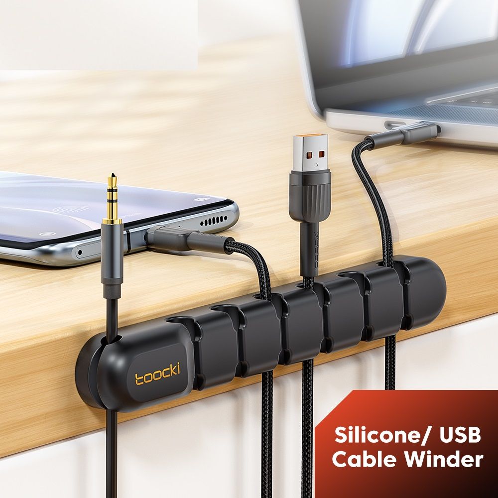 MultiHole Cable Winder  Flexible Wire Clips Clear Cable Organizer for Charger Protection