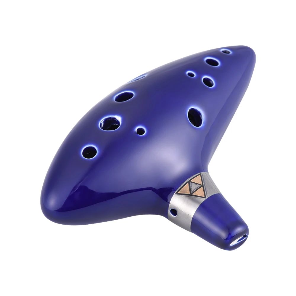 12 Hole Ceramic Ocarina Alto C Vessel Flute Beginner Wind Instrument With Music Score  Neck Strap 1