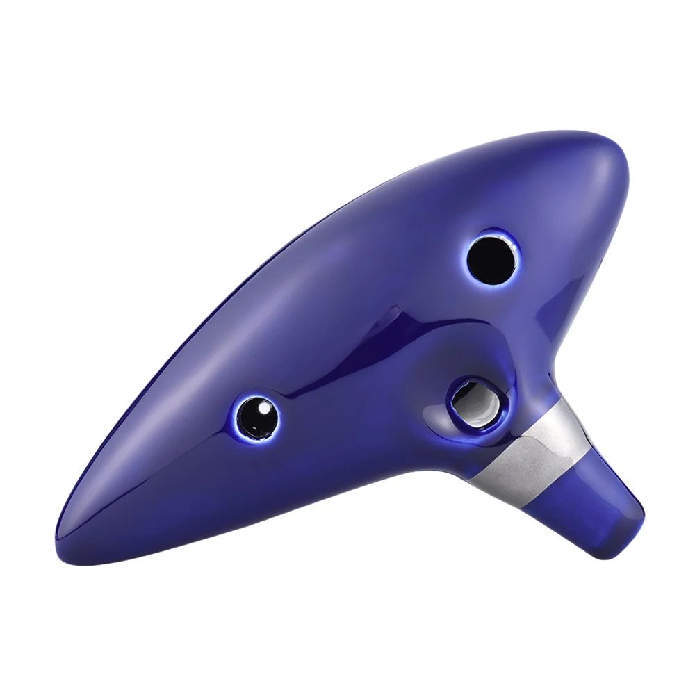 12 Hole Ceramic Ocarina Alto C Vessel Flute Beginner Wind Instrument With Music Score  Neck Strap 2