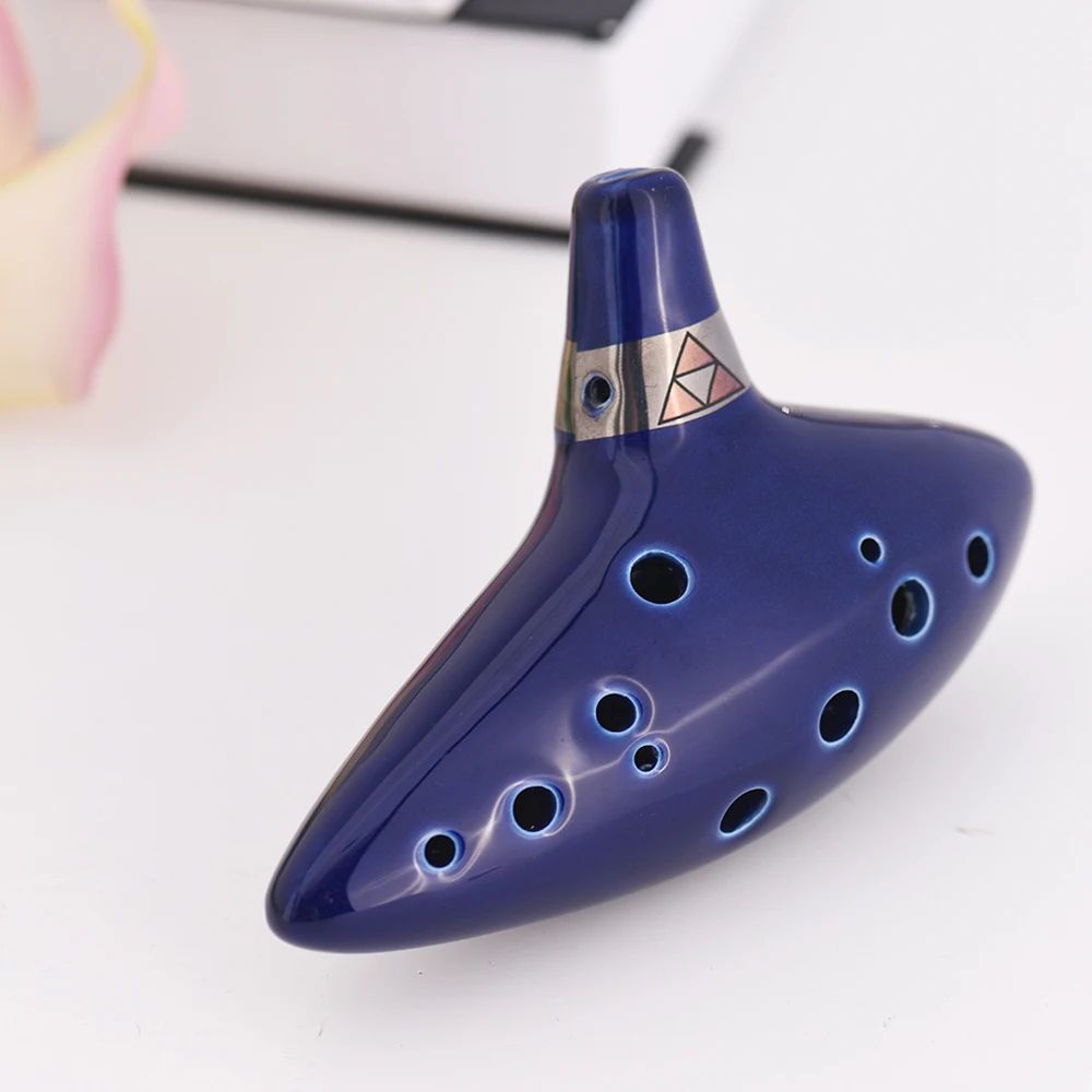 12 Hole Ceramic Ocarina Alto C Vessel Flute Beginner Wind Instrument With Music Score  Neck Strap 3