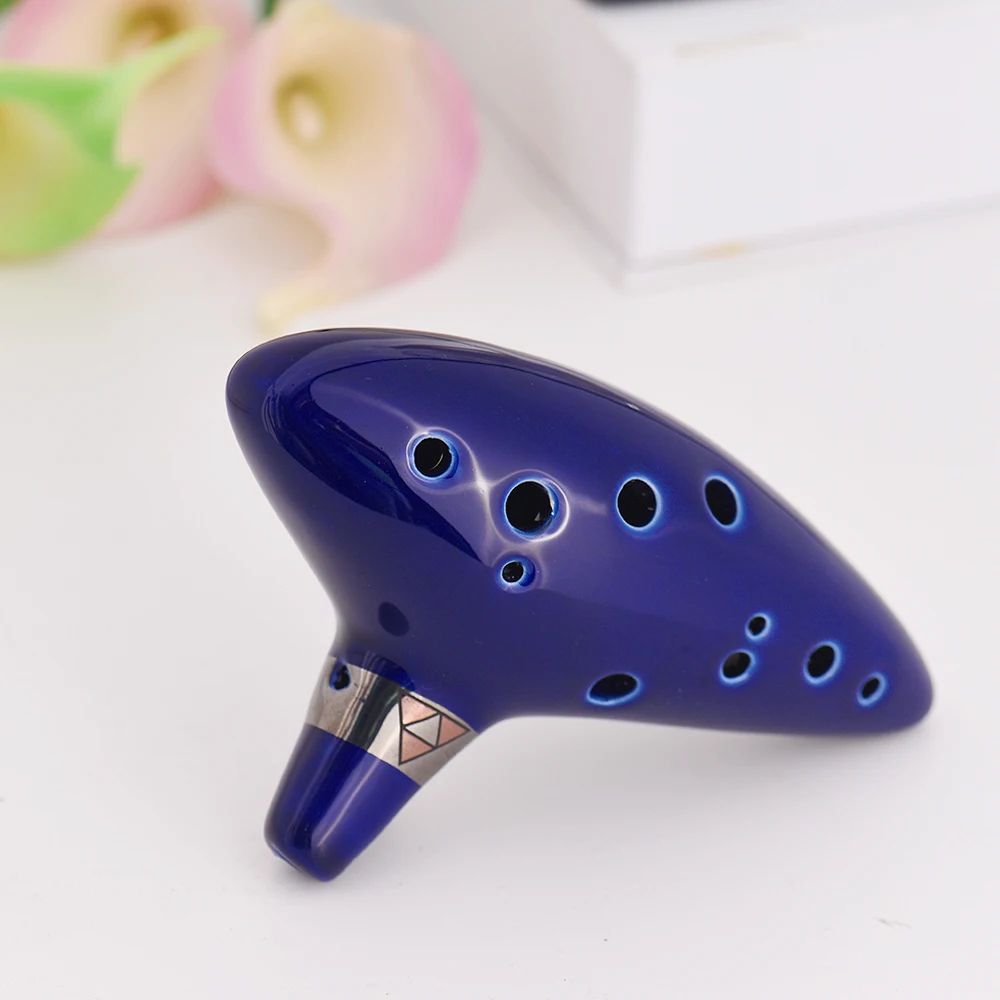 12 Hole Ceramic Ocarina Alto C Vessel Flute Beginner Wind Instrument With Music Score  Neck Strap 4