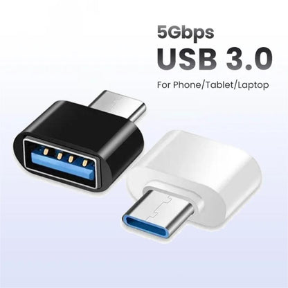 Mini USB-C to USB 3.0 Adapter Male OTG Female Data Connector for MacBook Pro, iPad, and Air Type C Devices