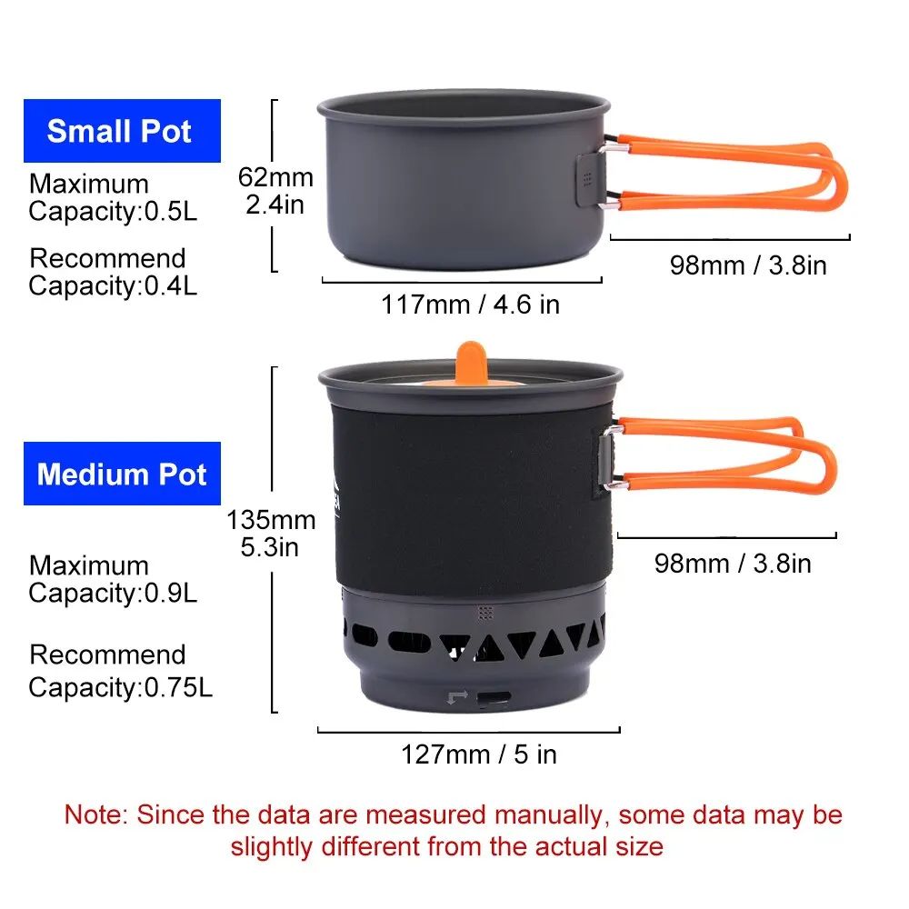 Widesea Outdoor Camping Stove Set Heat Exchanger Pot Gas Burner And Cookware For Hiking  Travel 3