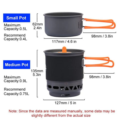 Widesea Outdoor Camping Stove Set Heat Exchanger Pot Gas Burner And Cookware For Hiking  Travel 3