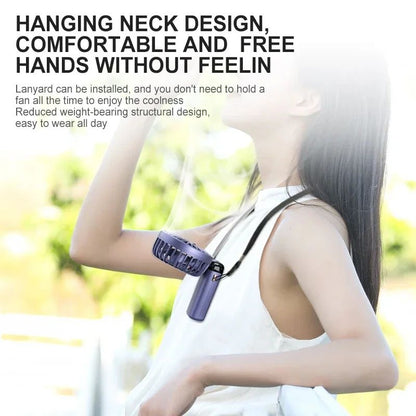 Handheld Mini Fan Foldable Portable Neck Hanging USB Rechargeable Fan With Phone Stand Display Scre 3