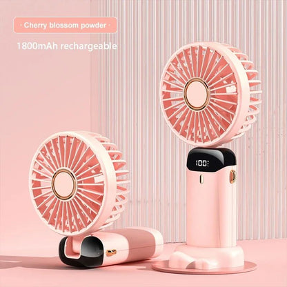 Handheld Mini Fan Foldable Portable Neck Hanging USB Rechargeable Fan With Phone Stand Display Scre 8