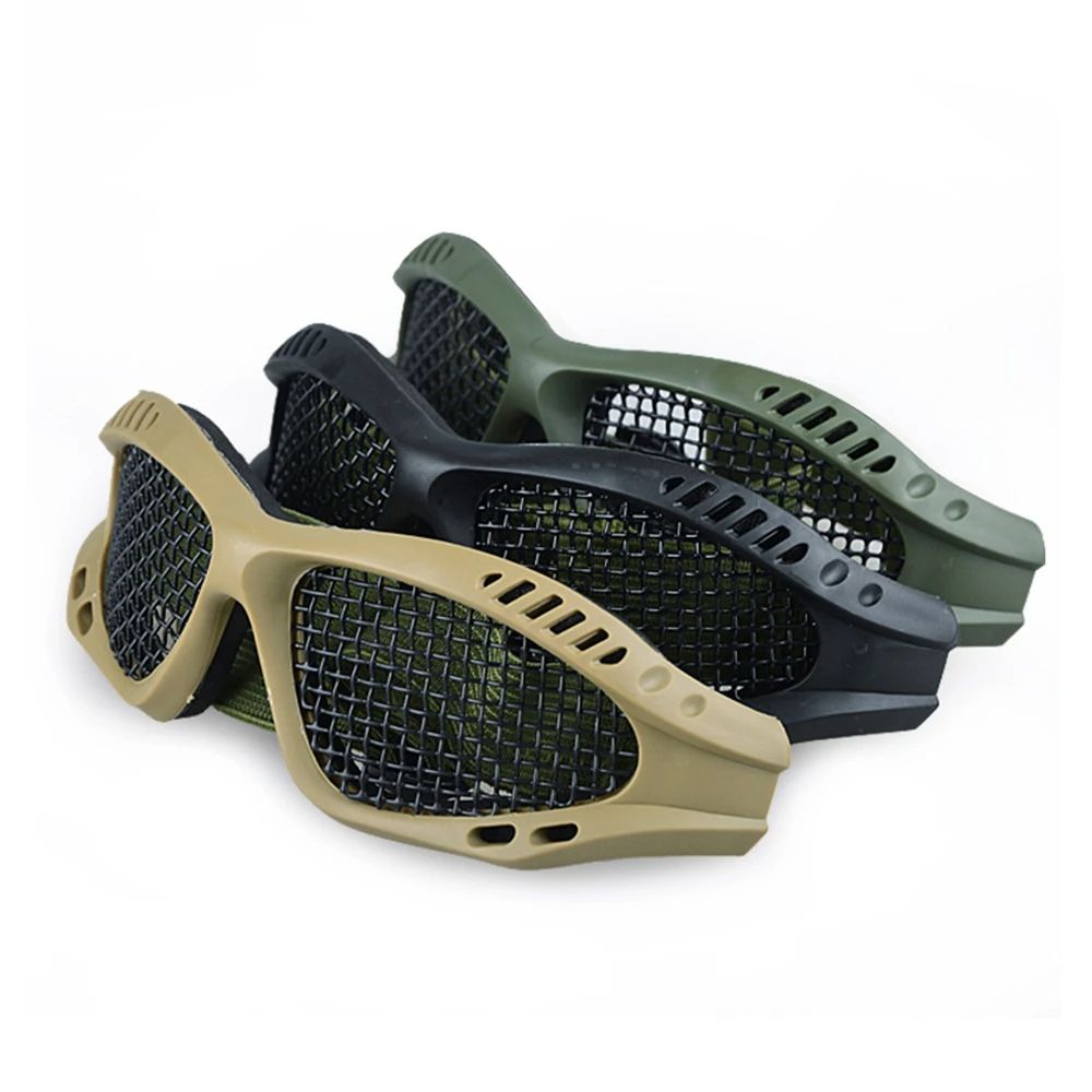 Anti Fog Tactical Safety Glasses Goggles with PC Lens or Metal Mesh, Comfortable Outdoor Eye Protection for Airsoft