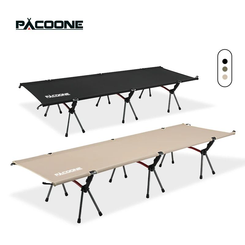 PACOONE Camping Cot Folding Camping Bed Portable Outdoor Sleeping Cot for Adults Kids, Ideal for Travel, RV,and Camping