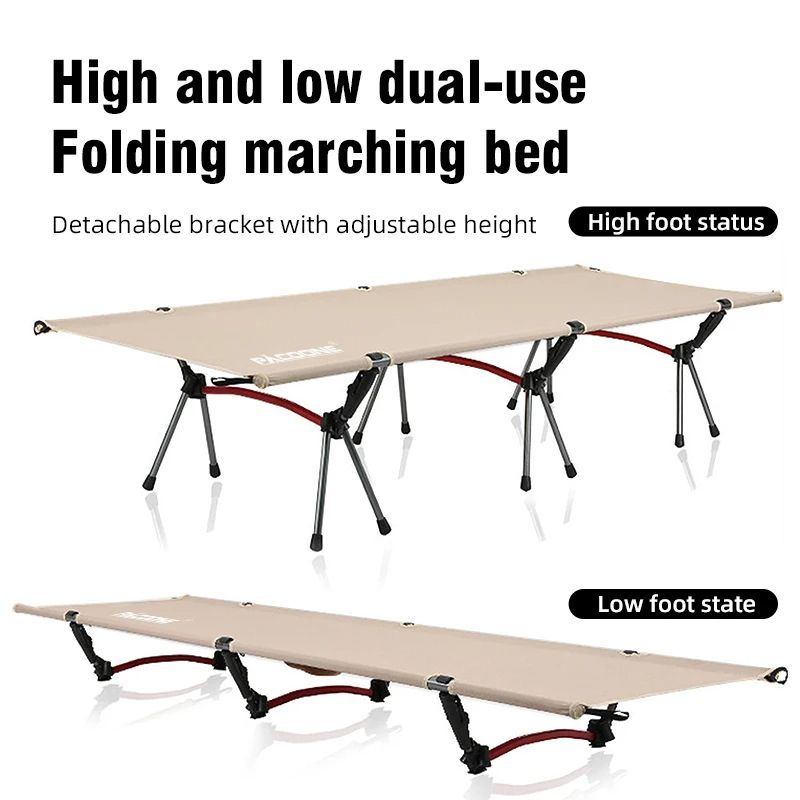 PACOONE Camping Cot Folding Camping Bed Portable Outdoor Sleeping Cot For Adults Kids Ideal For Tra 1