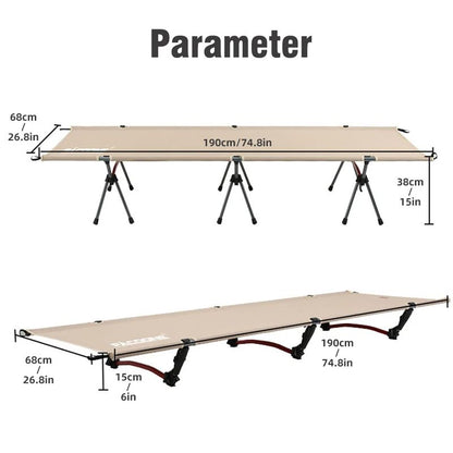 PACOONE Camping Cot Folding Camping Bed Portable Outdoor Sleeping Cot For Adults Kids Ideal For Tra 3